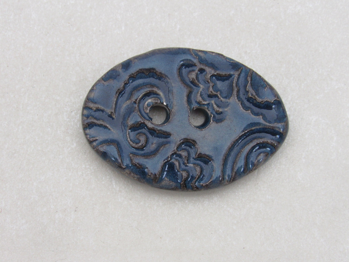 Wholesale Large Brocade Texture Oval Ceramic Button