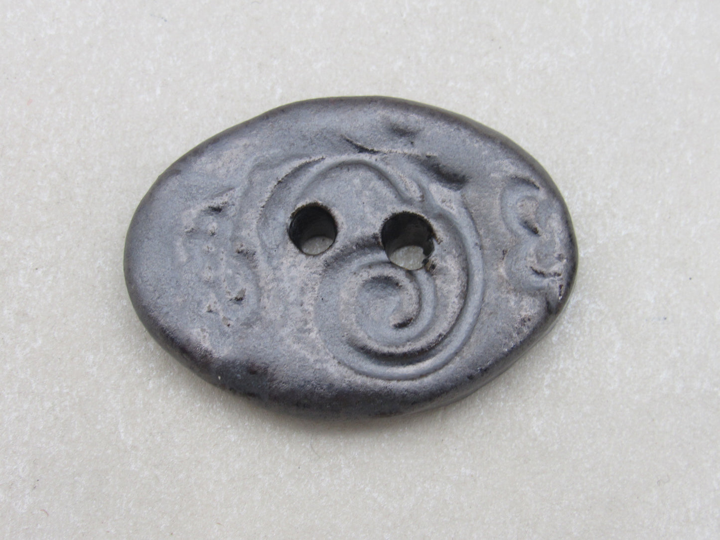 Wholesale Large Brocade Texture Oval Ceramic Button