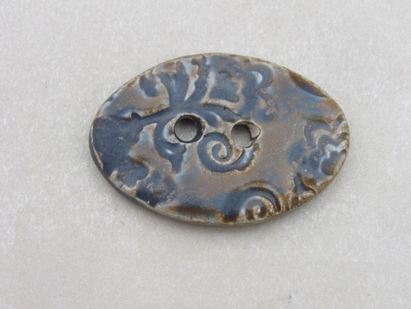 Wholesale Large Brocade Texture Oval Ceramic Button