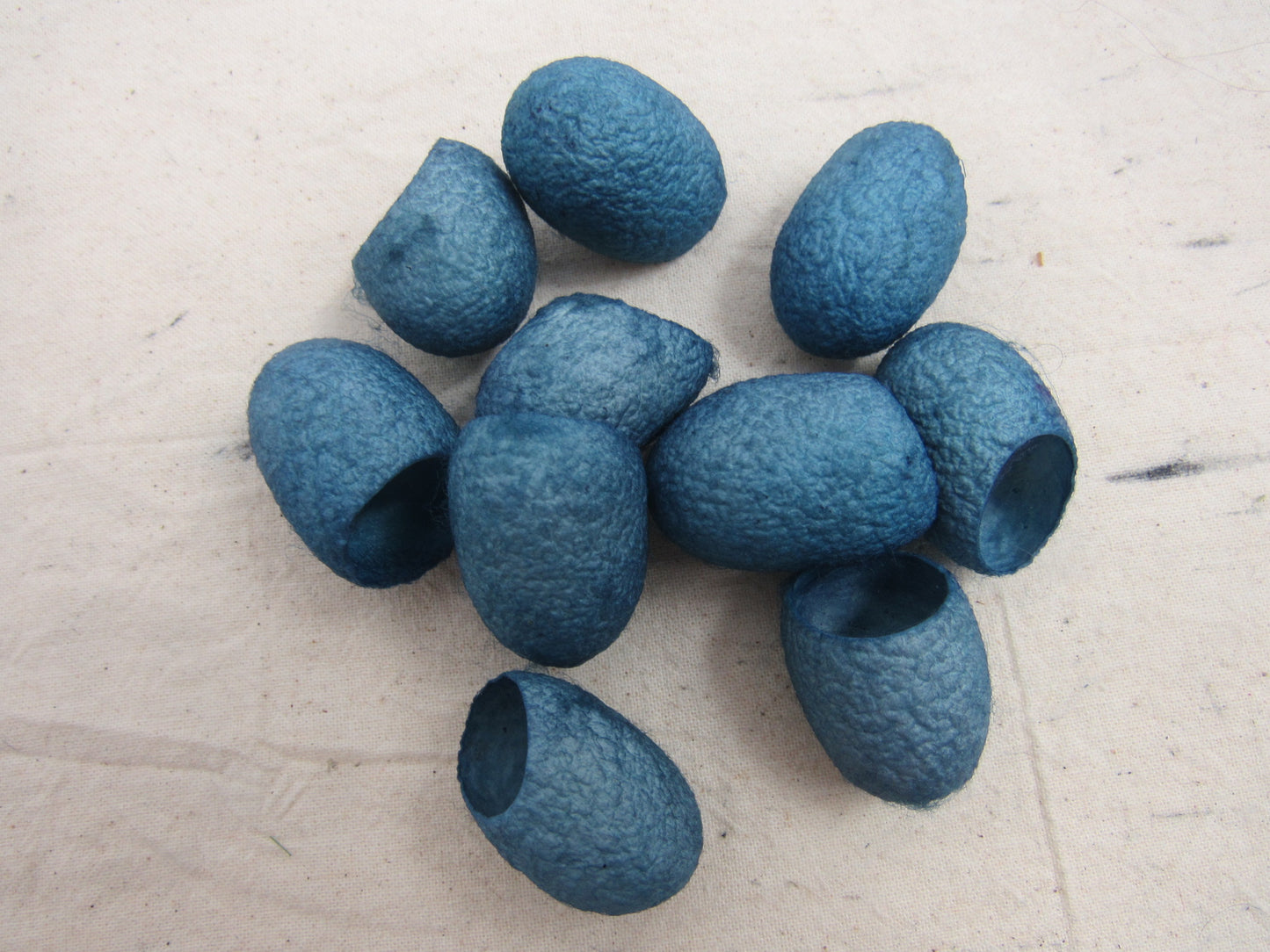 10 Naturally Dyed Silk Cocoons