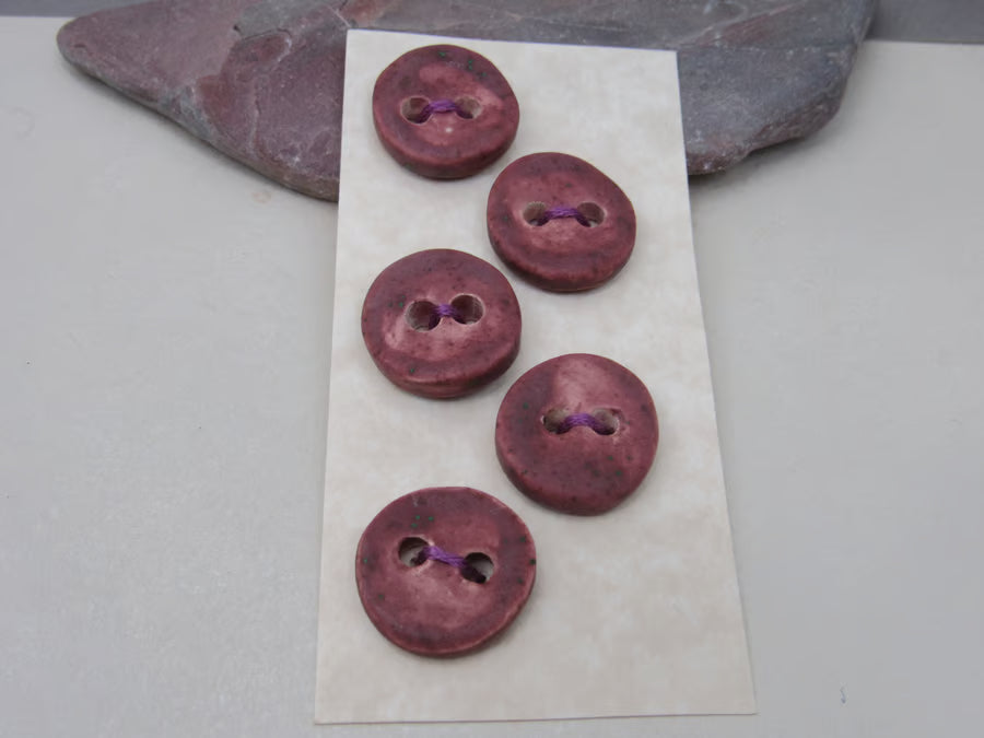 5 Small Round Ceramic Buttons