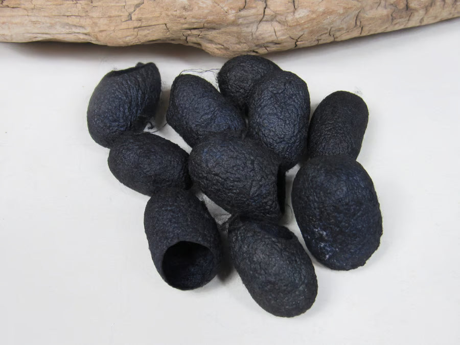 10 Naturally Dyed Silk Cocoons