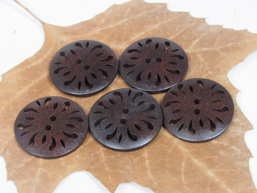 Dark Wood Buttons