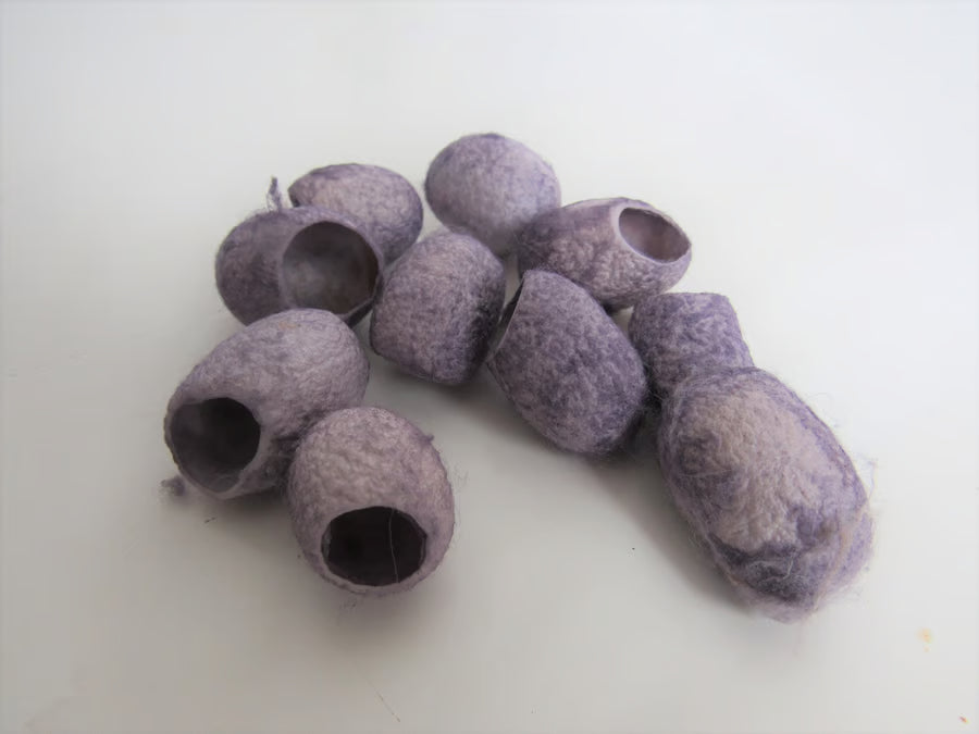 10 Naturally Dyed Silk Cocoons