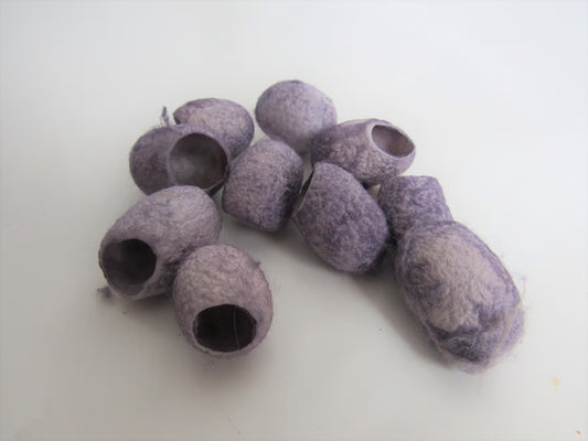 10 Naturally Dyed Silk Cocoons