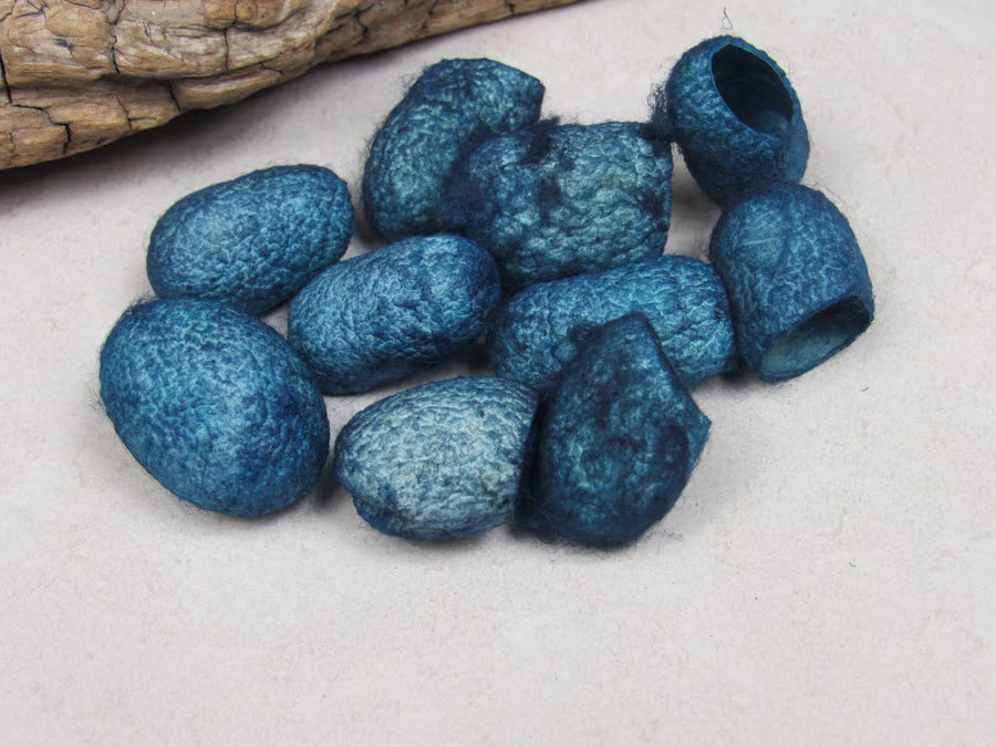 10 Naturally Dyed Silk Cocoons