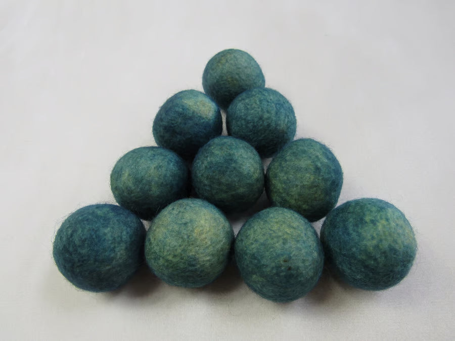 Large Natural Dye Felted Wool Balls